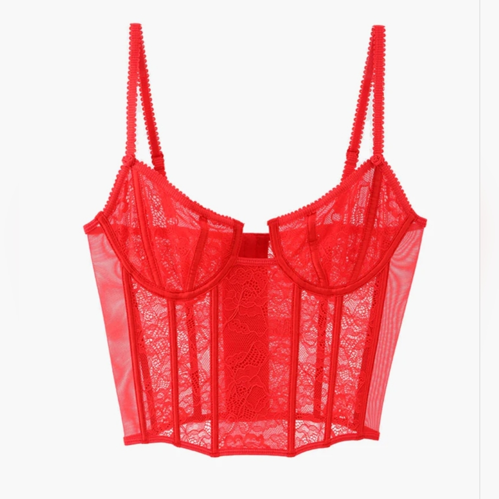 Avidlobe NWT Women's Push Up Corset Bra Red Size M